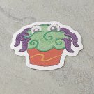 Monster Cupcake Faux Embroidery Halloween Waterproof Die Cut Sticker