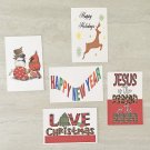 Christmas and Happy New Year Holiday Stationery Postcards 5 Piece Set