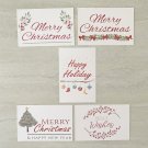 Watercolor Christmas Holiday Stationery Postcards 5 Piece Set