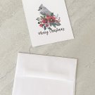 Merry Christmas Titmouse Bird Notecards with envelopes Set of 6