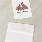 Merry Christmas Red Cardinal Bird Notecards with envelopes Set of 6