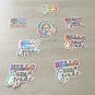 Hello Fifth Grade Back to School Waterproof Die Cut Holographic Sticker