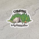 Camping is my Happy Place Retro Tent Waterproof Die Cut Sticker