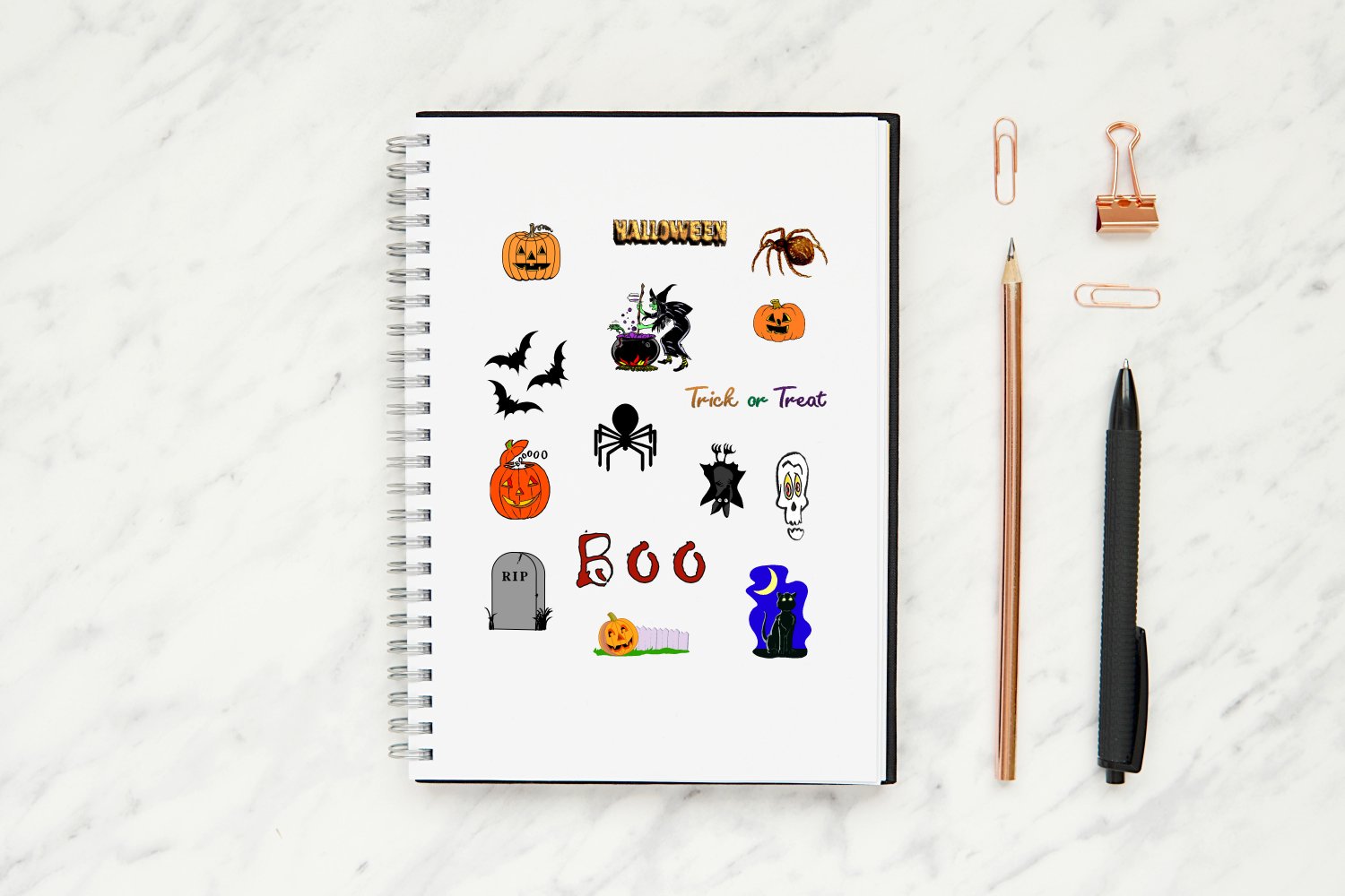 Halloween Journal Scrapbook Kiss Cut Sticker Sheet