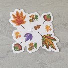 Autumn Leaves Collage Waterproof Die Cut Sticker