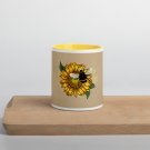Sunflower and Honey Bee Mug with Color Inside