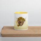 Highland Cow with Sunflower Tiara Mug with Color Inside
