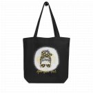 Sunflower Messy Bun Woman Eco Tote Bag Personalized