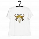 Wild Soul Sunflower Crown Skull Women's Relaxed T-Shirt