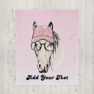 Horse In A Hat Throw Blanket Personalized