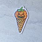 Jack O Lantern Pumpkin Ice Cream Monster Halloween Die Cut Holographic Magnet