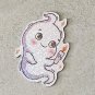 Cute Candle Stick Ghost Halloween Die Cut Holographic Magnet