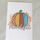 Thankful Patchwork Pumpkin Fall Stationery Postcards 5 Piece Set
