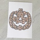 Jack O Lantern Pumpkin Leopard Pattern Halloween Postcard
