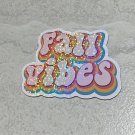 Fall Vibes Retro Die Cut Holographic Magnet