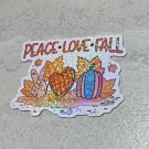 Peace Love Fall Die Cut Holographic Magnet