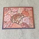 Bull frog Faux Stained Glass Holographic Fridge Magnet Handmade