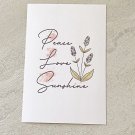 Peace Love Sunshine Retro Wildflowers Friendship Postcard