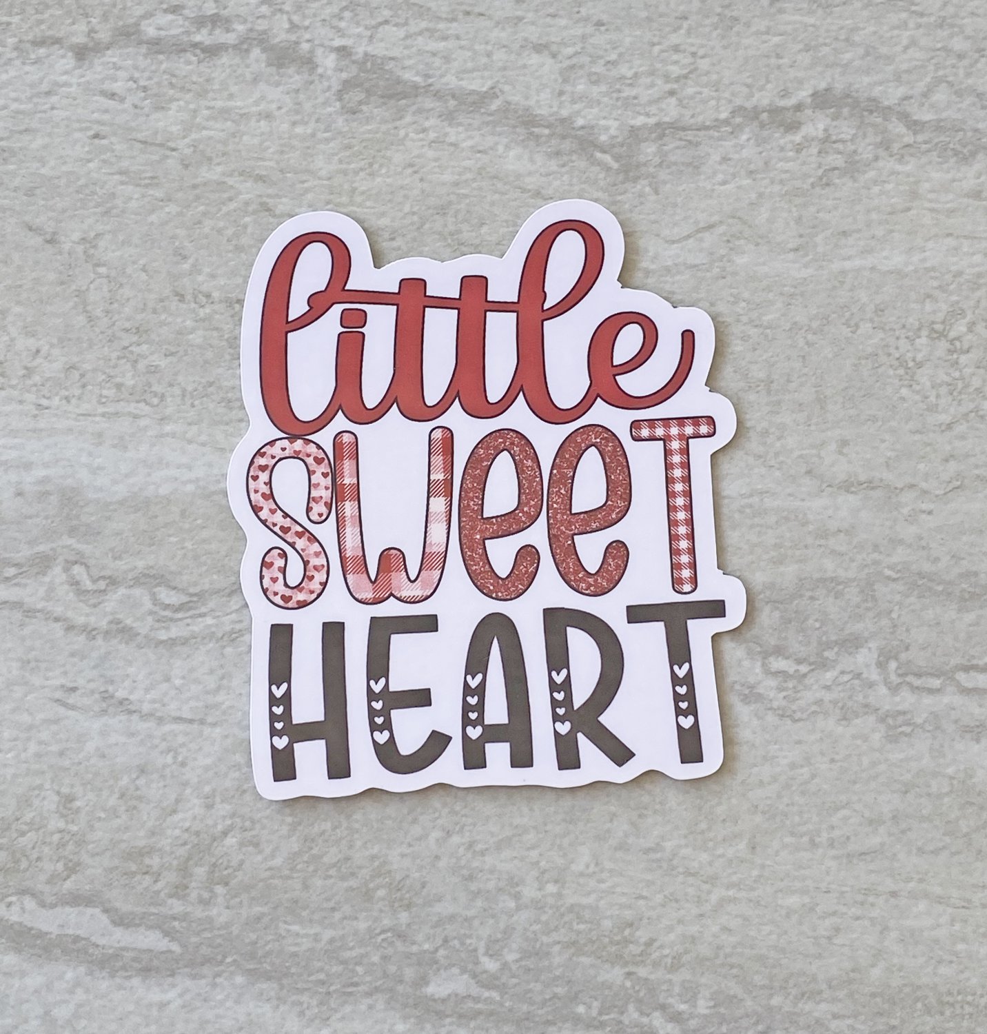 Little Sweet Heart Valentine Waterproof Die Cut Sticker