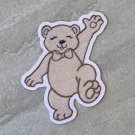 Dancing Teddy Bear Faux Embroidery Waterproof Die Cut Sticker