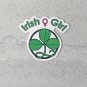 Irish Girl Three Leaf Clover Waterproof Die Cut Sticker