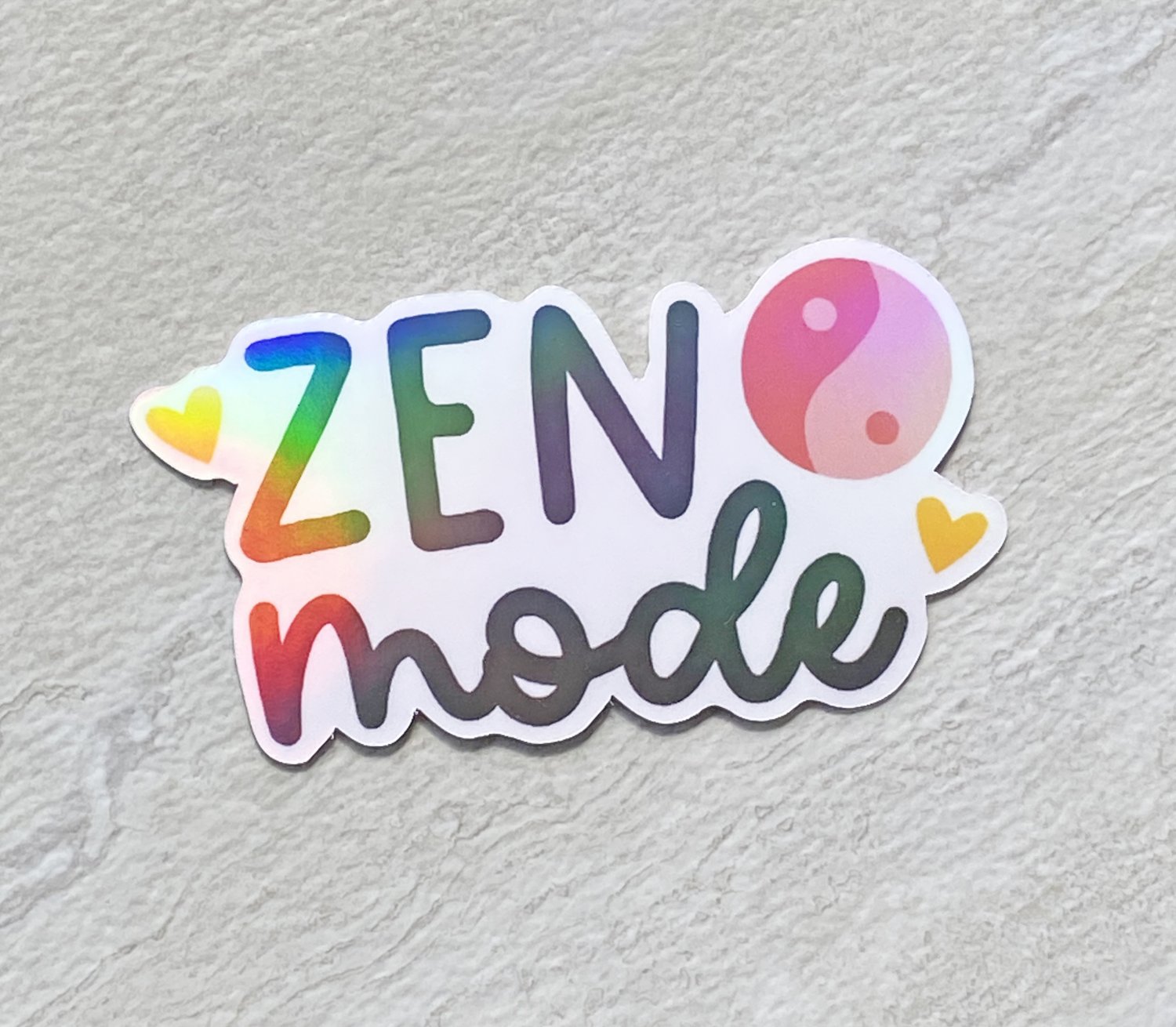 Zen Mode Yoga Waterproof Die Cut Holographic Sticker