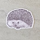 Hedgehog Black and White Waterproof Die Cut Sticker