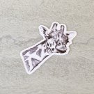 Giraffe Black and White Waterproof Die Cut Sticker
