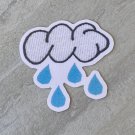 Rain Cloud Faux Embroidery Waterproof Die Cut Sticker