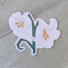 Easter Lily Faux Embroidery Waterproof Die Cut Sticker