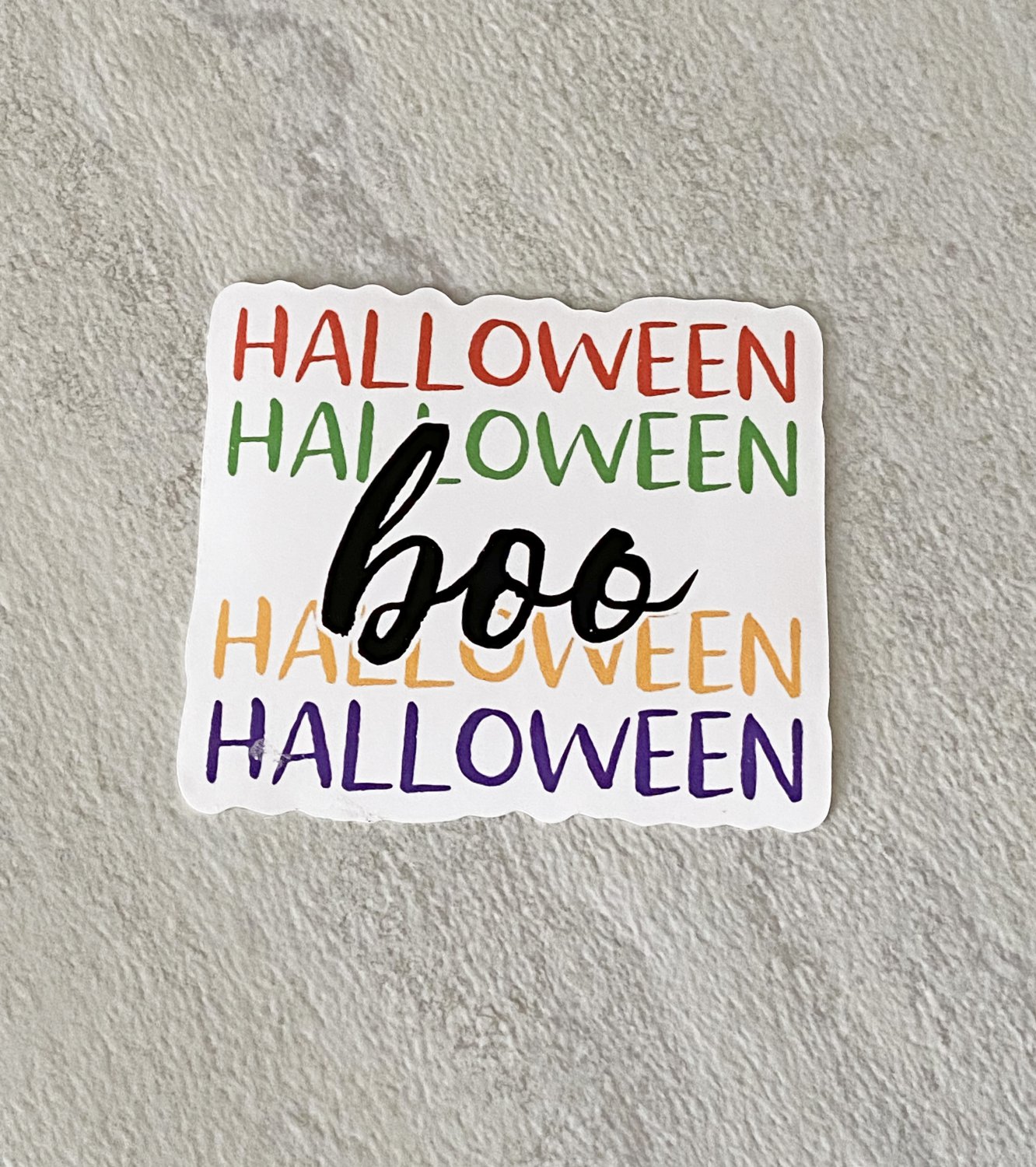 Boo Word Art Halloween Waterproof Die Cut Sticker