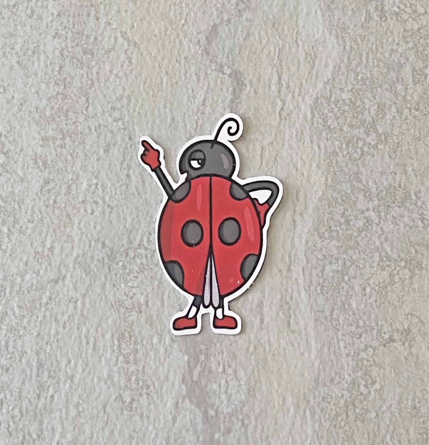 Cartoon Insect Ladybug Waterproof Die Cut Sticker