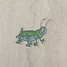 Cartoon Insect Grasshopper Waterproof Die Cut Sticker