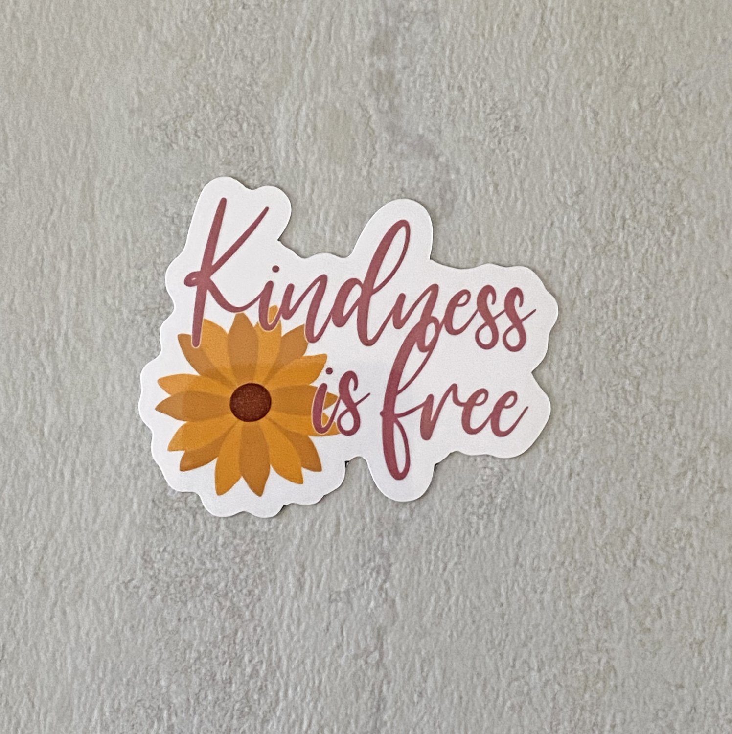 Boho Floral Kindness Is Free Waterproof die cut Sticker