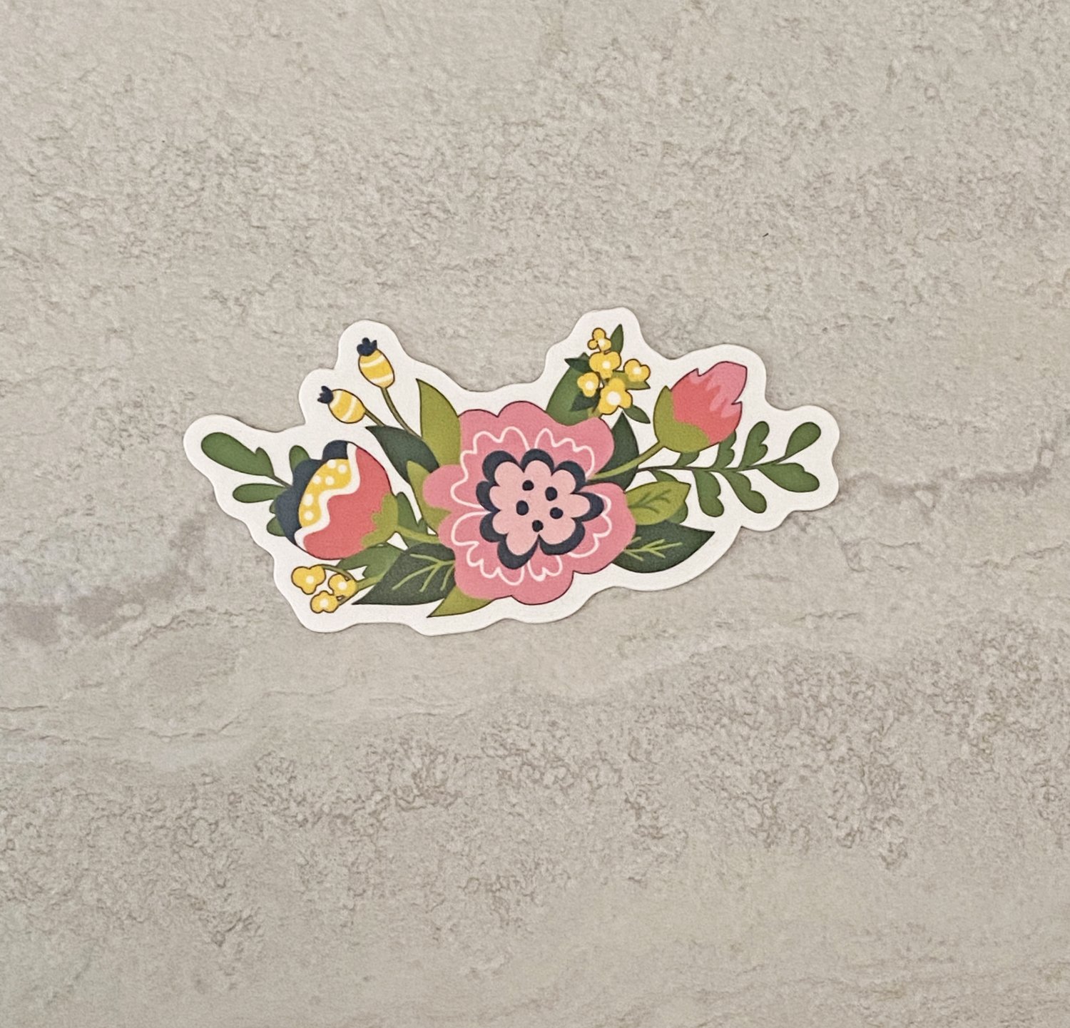 Large Spring Floral Wreath Waterproof Die Cut Sticker