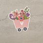 Spring Flower Cart Waterproof Die Cut Sticker