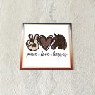 Peace Love Horses Fridge Magnet Handmade