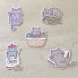 Sleeping Kitty Cats Die Cut Holographic Magnets 5 Piece Set