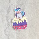 Pastel Colors Birthday Cake Unicorn Die Cut Holographic Magnet
