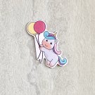 Pastel Colors Birthday Balloons Unicorn Die Cut Holographic Magnet