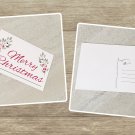 Merry Christmas Holly Branches Holiday Stationery Postcards 5 Piece Set