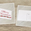 Merry Christmas Bow Wreath Holiday Stationery Postcards 5 Piece Set