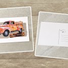 Happy Harvest Fall Red Truck Stationery Postcards 5 Piece Set