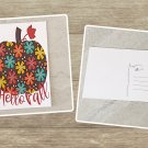 Hello Fall Floral Pumpkin Stationery Postcards 5 Piece Set