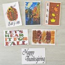 Fall and Happy Thanksgiving Greeting Stationery Postcards 6 Piece Set