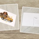 Sunflower Farms Yellow Truck Gnome Stationery Postcards 5 Piece Set