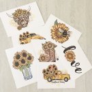 Assorted Sunflower Floral Stationery Postcards 7 Piece Set