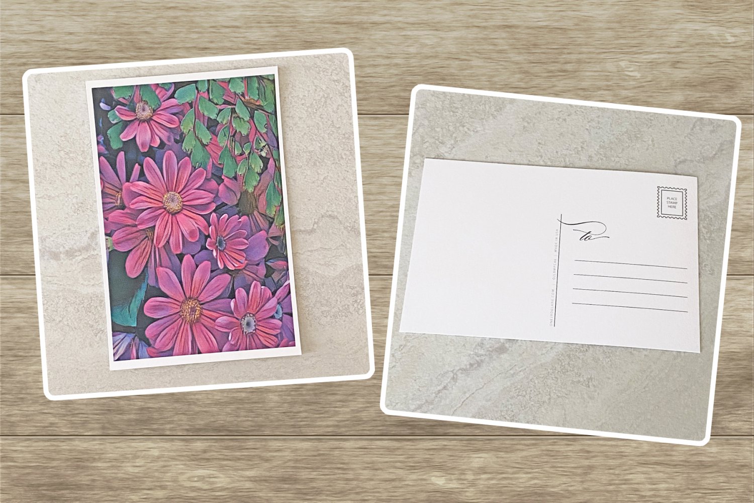 Purple Flower Garden Stationery Postcards 5 Piece Set