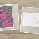 Purple Flower Garden Stationery Postcards 5 Piece Set