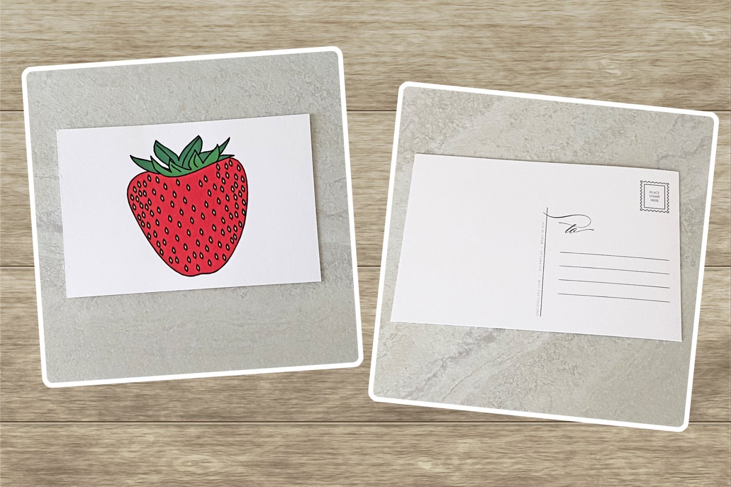 Large Strawberry Stationery Postcards 5 Piece Set